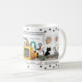 面白い猫組立機械マグ コーヒーマグカップ