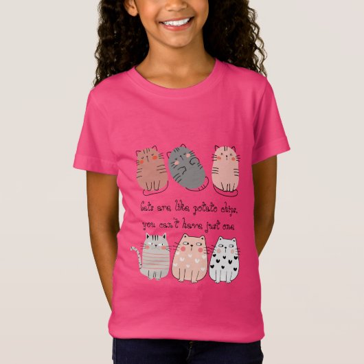 面白い猫、かわいい猫 Tシャツ (正面)