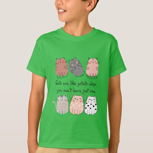 面白い猫、かわいい猫 Tシャツ (正面)