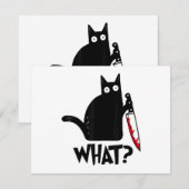 面白い猫 なに_ 黒猫  エンクロージャーカード (正面/裏面)