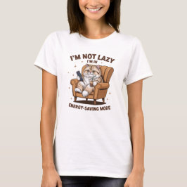 面白い猫+イラっとする+生意気+怠け者 Tシャツ