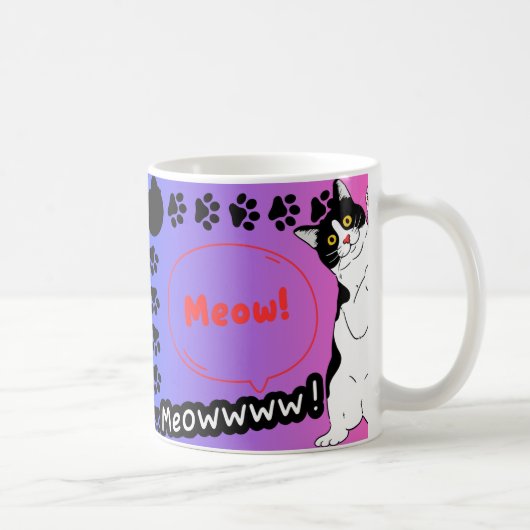 面白い猫 コーヒーマグカップ (右)