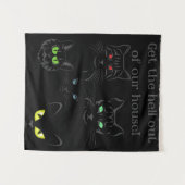 面白い猫 タペストリー (正面(横))