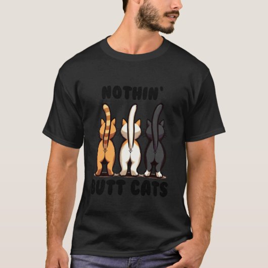 面白い猫 ネコだらけ Tシャツ (正面)