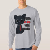面白い猫 何をしているのかわからない Tシャツ (正面)
