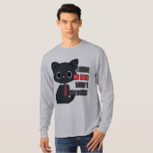 面白い猫 何をしているのかわからない Tシャツ (正面フル)