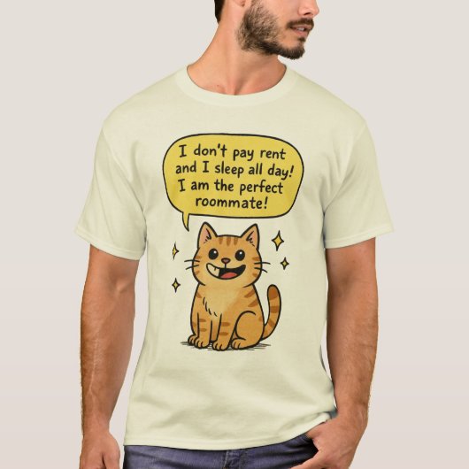 面白い猫 Tシャツ (正面)