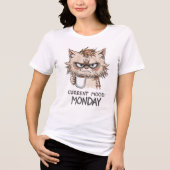 面白い猫Tシャツ | 月曜日の気分 トライブレンドTシャツ (正面)