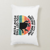 面白い猫Tシャツ 私に喧嘩を売る猫好き ギフト アクセントクッション (裏面(縦))