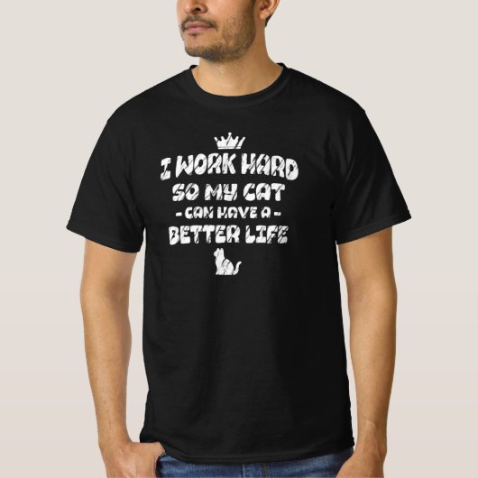 面白い猫Tシャツ - 面白い猫の名言Tシャツ Tシャツ (正面)