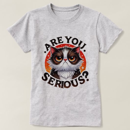 面白い猫Tシャツ – 馬鹿なの? Tシャツ (デザイン正面)