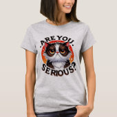 面白い猫Tシャツ – 馬鹿なの? Tシャツ (正面)