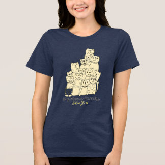 面白い猫Tシャツ – My Meow Family ストリートウェア グラフィック トライブレンドTシャツ
