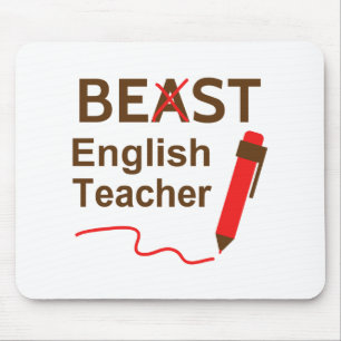面白い獣または最高の英語教師 マウスパッド