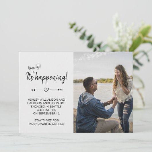 面白い現代の写真 ついに婚約が実現 結婚の報告 招待状 (スタンド正面)