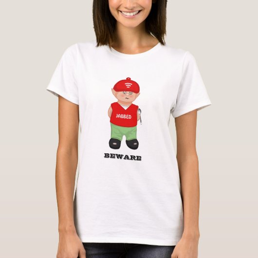 面白い現代的な刺されたキャラクターTシャツ Tシャツ (正面)