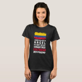 面白い生意気なコロンビア人の彼氏 コロンビア国旗 Tシャツ (正面フル)