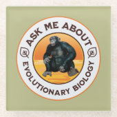 面白い生物学の先生の進化ユーモアギフト ガラスコースター (正面)
