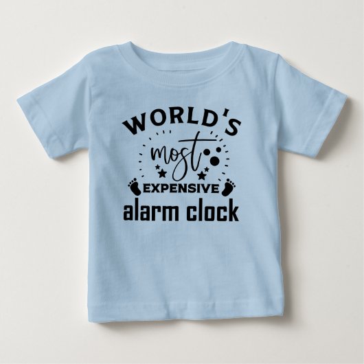 面白い男たちの高級目覚まし時計ワードアート ベビーTシャツ (正面)