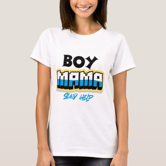 面白い男の子のママのTシャツ Tシャツ (正面)