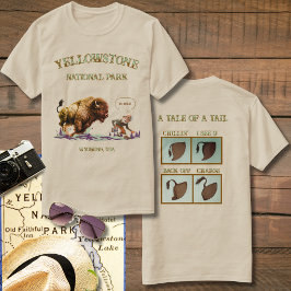 面白い男性がバイソン アメリカンバッファロー の写真を撮る Tシャツ