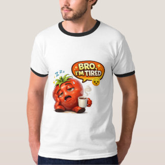 面白い疲れたトマトの兄弟私は疲れているかわいい眠いキャラクター Tシャツ