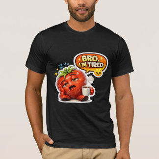 面白い疲れたトマトの兄弟私は疲れているかわいい眠いキャラクター Tシャツ
