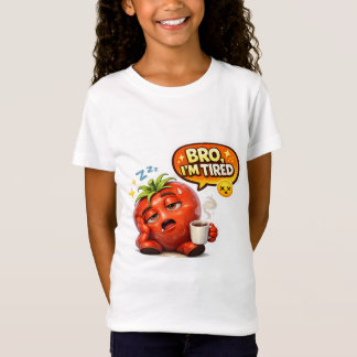 面白い疲れたトマトのTシャツ Tシャツ