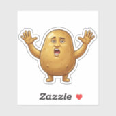 面白い疲れたポテトのキャラクター シール (シート)