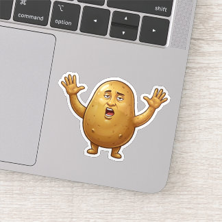 面白い疲れたポテトのキャラクター シール