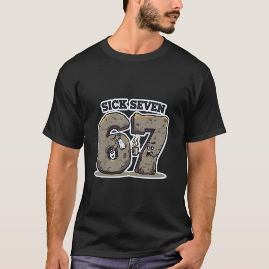 面白い病気のセブン67ミーム 仮装 くしゃみ 風邪 インフルエンザ Tシャツ (正面)