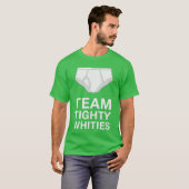 面白い白いブリーフ レトロ メンズ Teamighty Whities Tシャツ (正面フル)