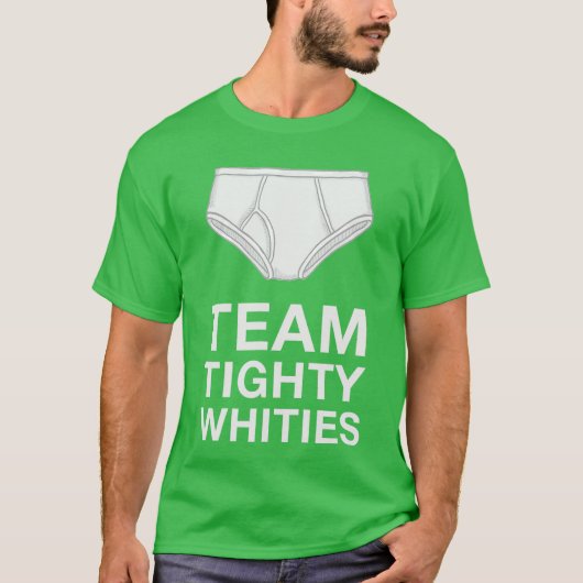 面白い白いブリーフ レトロ メンズ Teamighty Whities Tシャツ (正面)