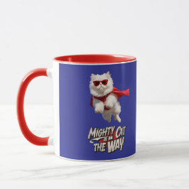 面白い白いペルシャ猫のマグカップ マグカップ