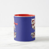 面白い白いペルシャ猫のマグカップ マグカップ (中央)