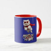 面白い白いペルシャ猫のマグカップ マグカップ (正面右)