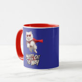面白い白いペルシャ猫のマグカップ マグカップ (正面左)