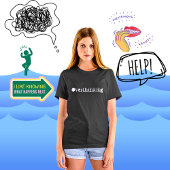 面白い白文字の考えすぎる女性Tシャツ Tシャツ