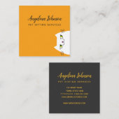 面白い白猫 スクエア名刺 (正面/裏面)