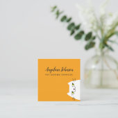 面白い白猫 スクエア名刺 (スタンド正面)