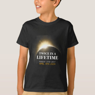 面白い皆既日食 二度人生 太陽 Tシャツ