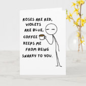 面白い皮肉なコーヒー カード (黄色い花)