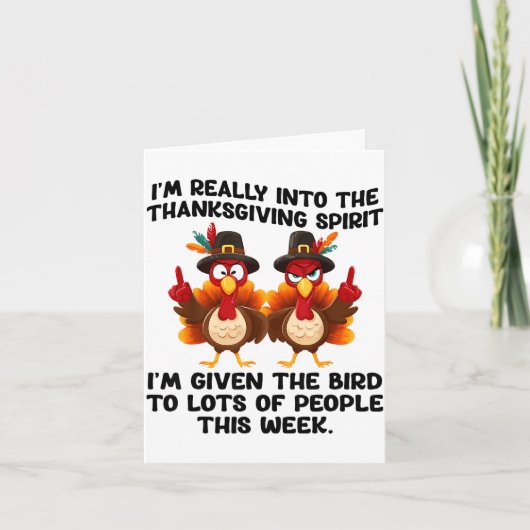 面白い皮肉な小説のTシャツ 私は鳥をやめた カード (正面)