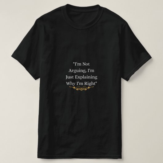 面白い皮肉な引用の黒いTシャツ Tシャツ (デザイン正面)