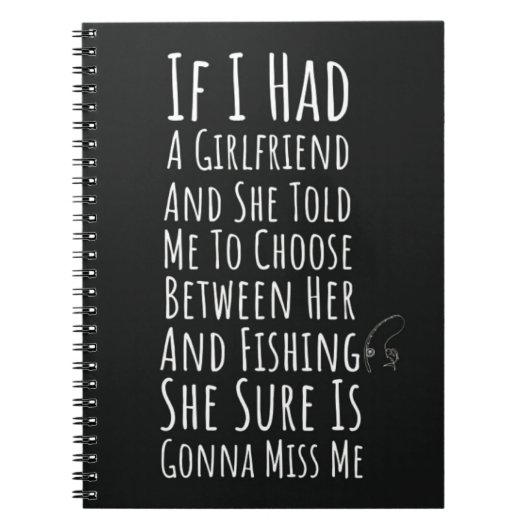 「面白い皮肉な漁師のギフト 男性への名言」 ノートブック (正面)