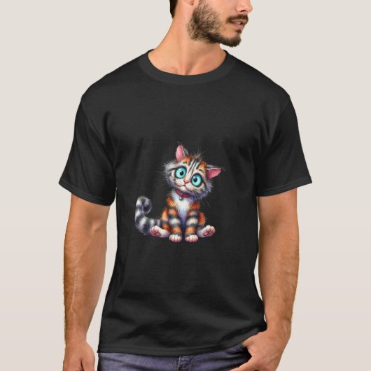 面白い皮肉な猫のアイロニカルなデザイン Tシャツ (正面)