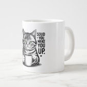 面白い皮肉な猫のコーヒーマグ – 黙った時の音が好きです ジャンボコーヒーマグカップ (正面右)