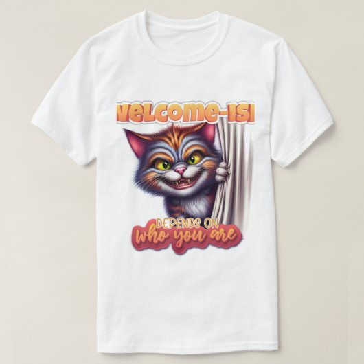 面白い皮肉な猫のデザイン サブリメーション Tシャツ (デザイン正面)