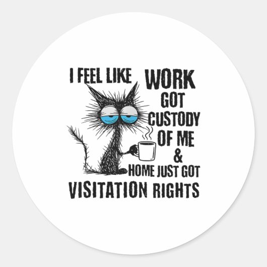 面白い皮肉な猫 ラウンドシール (正面)