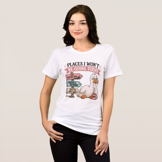 面白い皮肉な疲れたガチョウ トライブレンドTシャツ (正面全面)